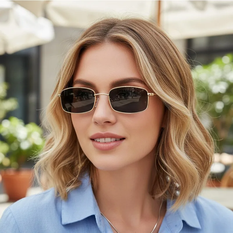 New Small Square Sunglasses Wo - đánh giá và giá Metal Photo Panel