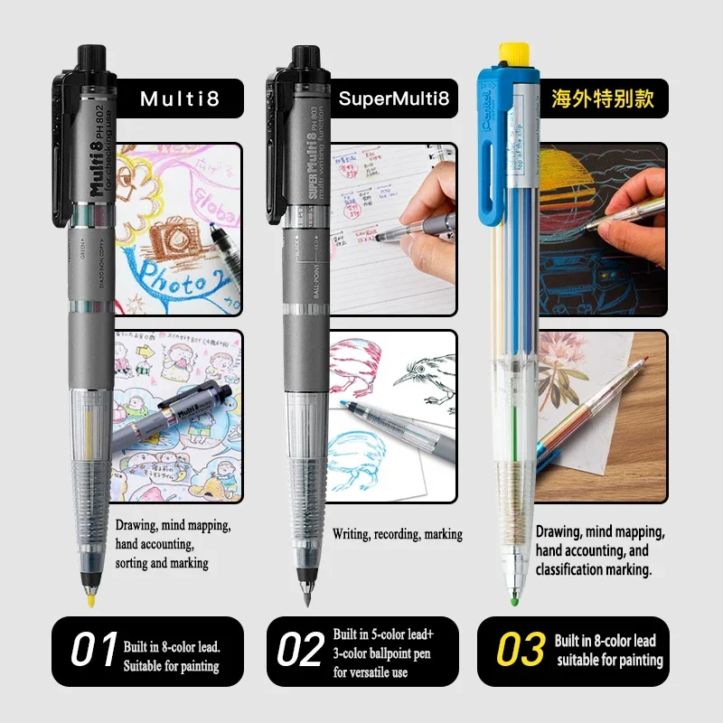 Japan Pentel Multi+8 Mechanica - đánh giá và giá Pentel Pen Energel